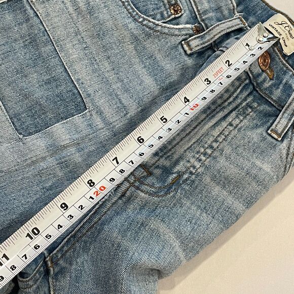 ~ J.Crew 26 Vintage Crop Jeans Womens Light Blue Fray Look Patch Rip Distressed - Picture 8 of 12
